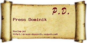 Press Dominik névjegykártya