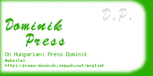 dominik press business card